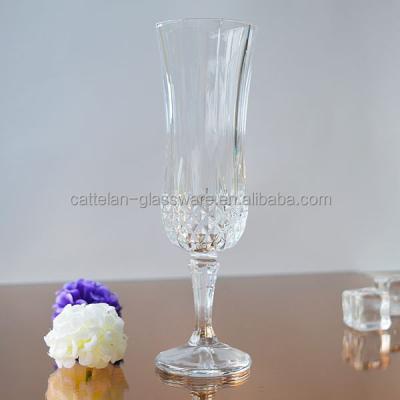 China / Wedding Bengbu Cattelan Glassware Diamond Wine Glass Champagne Flutes for sale