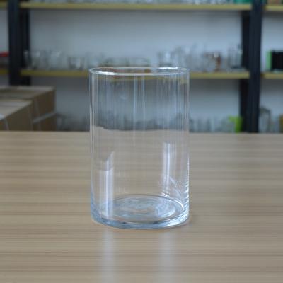 China Round Glass Container Eco - Friendly Tall Straight Glass Vase For Flower for sale