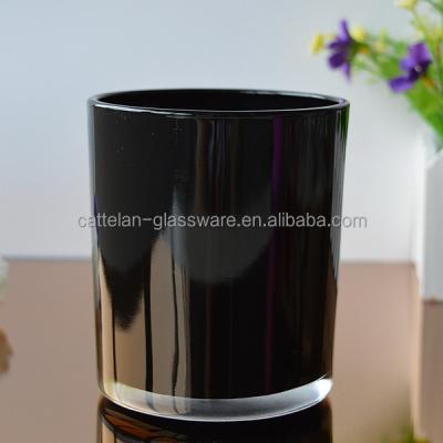 China Bengbu Cattelan Glassware Durable Black Glass Candle Jar Glass Jar for sale