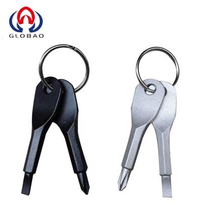 China Manufacturer Steel Multifunctional Pocket Mini Tool Screwdriver Set with Ring Key Ring Pocket Flat Main Phillips Head Screwdriver for sale