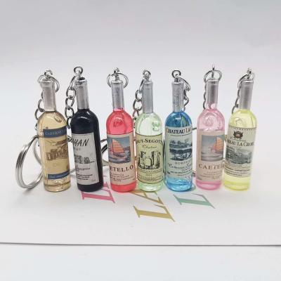 China B1016-30 Resin Wine Bottle Craft Gifts Plastic Key Chain Woman Key Chain Jewelry Pendant for sale