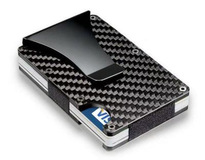 China 2021 Newest Design Minimalist RFID B915-16 Carbon Fiber Slim Aluminum Wallets For Men for sale