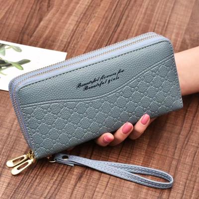 China Wholesale 2021 New Vintage Women's Wallets B12-35 Large Capacity Long Handshake Purse Zipper Hand Purse for sale