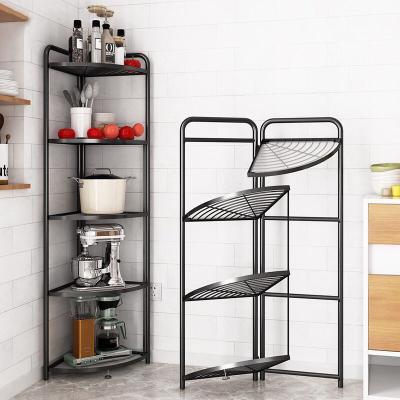 China Viable Wholesale Tri-Tier Serving Foldable Rolling Racks Kitchen Organization Trolley Cart Shelving Rack Kitchen Rack Storage for sale