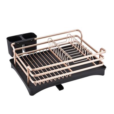 China New Design Kitchen Living Space Aluminum Dish Drying Rack Metal Dish Rack High Quality Dish Drain Rack for sale