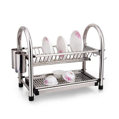 China 2 Tier Stainless Steel Drain Rack Kitchen Shelf Storage Shelving Sustainable Rack for sale