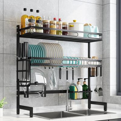 China Viable Over The Sink Hardware Metal Kitchen Organizer Storage Rack Iron 3 Tier Dish Drying Rack for sale