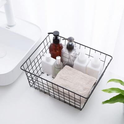 China Modern Nordic Style Iron Fruit Basket Magazine Storage Organizer Metal Wire Kitchen Storage Baskets for sale