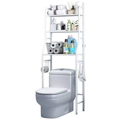 China Space-saving Rack Bathroom Washing Machine Kitchen Shelving Cabinet Toilet Rack Stainless Steel Shelf for sale