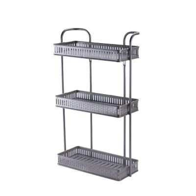 China Durable Bathroom Convenient 3 Tiers Metal Bathroom Organizers Corner Shower Rack Shampoo Holder for sale