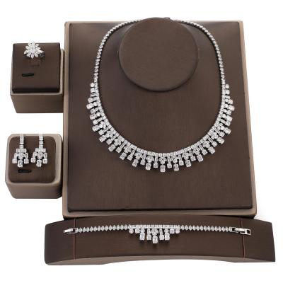 China CLASSIC Jewelry Set Luxury Fashion Zirconia Necklace Bracelet Ring Wedding Earrings 4pcs Jewelry Set Exquisite Set BN7951 Bisuteria for sale