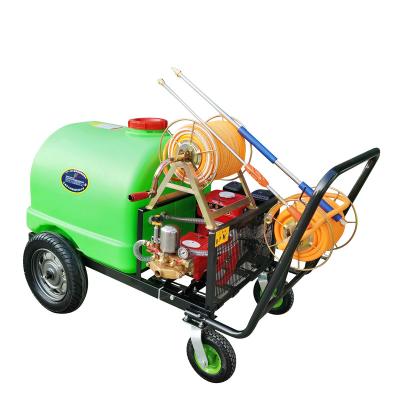 China Hotels 60 L 100L 120L 160L 200L 1000L 7.5HP Hand Push Gasoline / Diesel TROLLEY Power Sprayer for sale