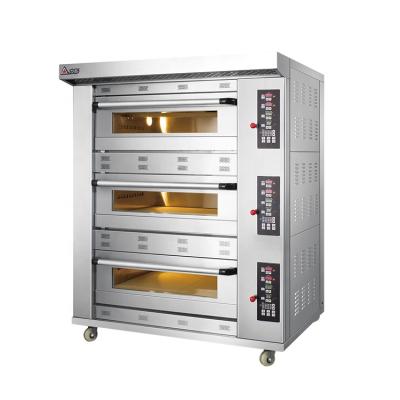 China Custom commercial bread bakery machine OEM bakery 3 decks 9 trays gas oven for sale for sale