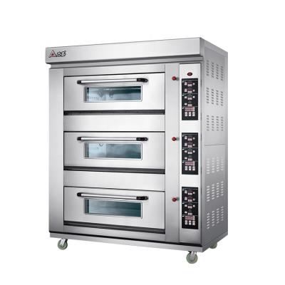 China Commercial Economic Price 3 Platform 9 Tray Bread Bakery Machine Use Baking Gas Oven For Sale for sale