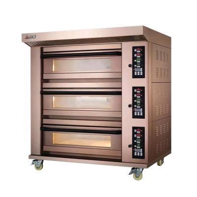 China 2021 New Product 201 Electric Bread Bakery Machine 1 Color Stainless Steel Deck 2 Tray Oven On Sale for sale