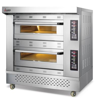 China Factory Direct Wholesale Commercial Bakery 2 Platform 4 Tray Bread Bakery Machine Guangzhou Baking Oven For Pizza for sale