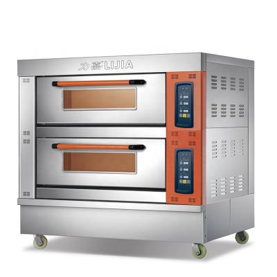 China Custom Bread Bakery Machine Guangzhou ODM Factory Commercial 2 Deck 4 Tray Bread Pizza Making Deck Electric Bake Oven for sale