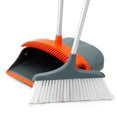 China Home Used Plastic Dustpan Long Broom and Handle Stainless Steel Lobby Suit for sale