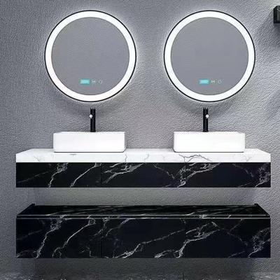 China Environmental Friendly Modern Smart Led Mirror With Waterproof PVC Double Bathroom Cabinet for sale