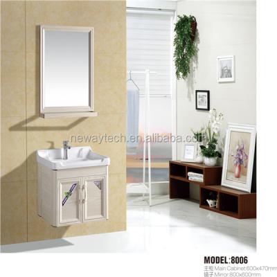 China Simple Design Environmental Friendly Classic Aluminum Bathroom Cabinet With Mirror for sale