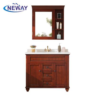 China Environmental Friendly Solid Wood American Style Antique Home Bathroom Vanity for sale