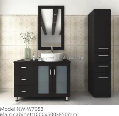 China American Design Hotel Environment Friendly Solid Wood Classic Bathroom Cabinet for sale