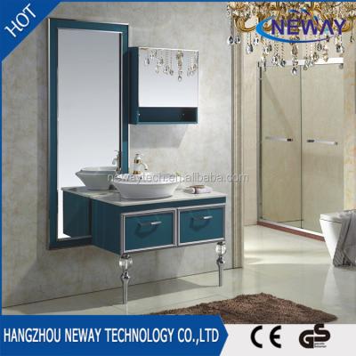 China High Quality Environmental Friendly Contemporary Stainless Steel Bathroom Vanity With Side Cabinet for sale