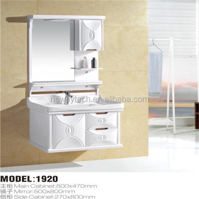 China Environmentally Friendly High Quality Wall Mounted White Pvc Sink Bathroom Vanity for sale