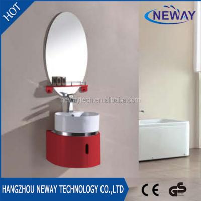 China Environmental Friendly High Quality Wall Mounted PVC Bathroom Cabinet Set / Ceramic Bathroom Set for sale