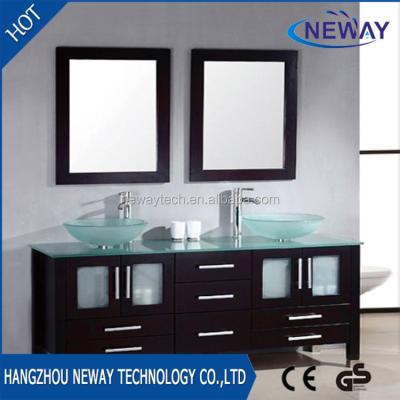 China Environmentally Friendly High Quality Modern PVC Double Sink Bathroom Vanity Top for sale