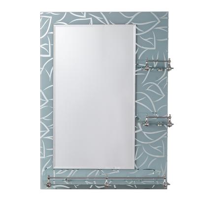 China Decorative WALL With Square Glass Shelf Mirror Bathroom Wall for sale