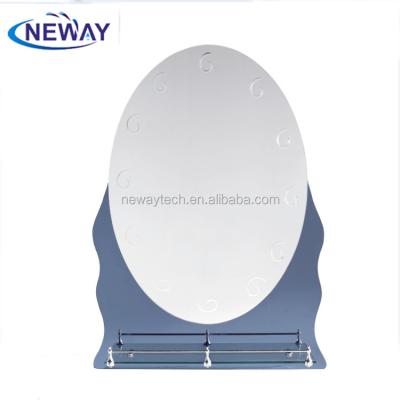 China Cheap Sliver Wall Decorative Lighted Bath Mirror With Shelf for sale