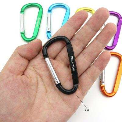 China Promotioanal Gifts / Give Away Laser Logo Custom D Shape High Quality Climbing Aluminum Alloy Promotional Keychains Carabiners for sale