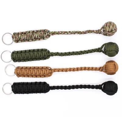 China Promotioanal Gifts/Give Away 83G Outdoor Climbing Surge Durable Key Chain Paracord Lanyard Self-Defense Steel Beads for sale