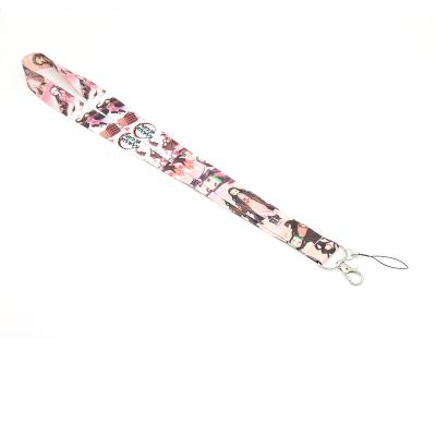 China Promotioanal Gifts / Give Away Wholesale Cheap Japanese Cardboard Cute Anime Pink Accessories Printing Promotional Custom Lanyards For Phone Bag Events for sale