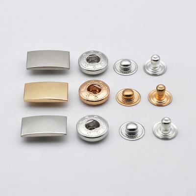 China Sustainable Metal Full Promotion Customized Button Fashion Metal Square Snap Buttons Sets for sale