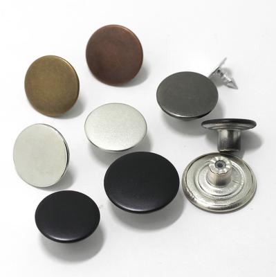 China High quality dry cleaning brand metal buttons brass custom flat empty leg metal jeans buttons alloy for jeans for sale