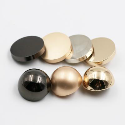 China Silver Metal Tone Shank Wire Back Covered Metal Sewing Aluminum Buttons Rose Gold Zinc Alloy Loop Round Cap Dry Cleaning for sale