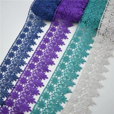 China Viable Factory Direct Wholesale Polyester Lace Trim Exquisite Clothing Accessories Embroidery Tulle Lace Trim for sale