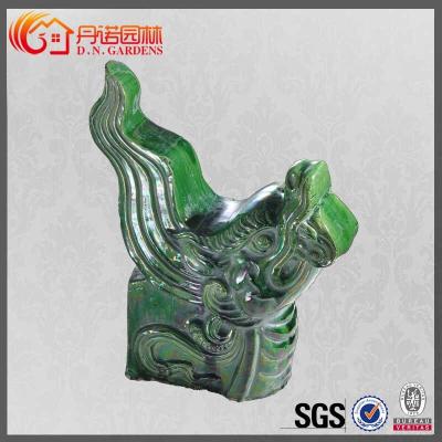 China House Porcelain Chinese Roof Ornaments Eaves Figure Ornate Roof Ridge Tiles for sale