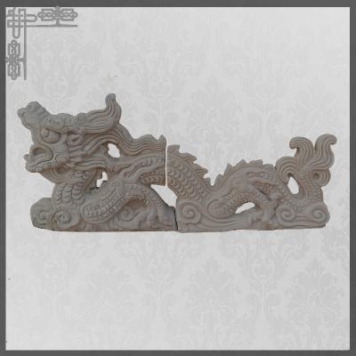 China Asian Roof Tile Chinese Roof Ornaments Double Dragons Playing With Pearls zu verkaufen