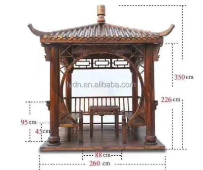 China Fabricante de madera carbonizado Gazebo al aire libre Wooden Pavilions del Gazebo del tejado en venta