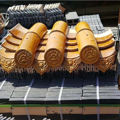 中国 Smooth Surface 180*110mm Glazed Ceramic Roof Tiles For Traditional Chinese House 販売のため