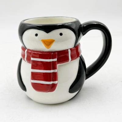 中国 Penguin Shape Tea Cup Christmas Ceramic Coffee Mugs Drinking Furniture Holiday Gifts 販売のため