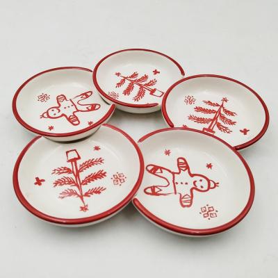 China Keramisches Weihnachtsgeschirr-Set Großhandel Porzellan-Tischgeschirr mit Feiertags-Design-Festplatte zu verkaufen