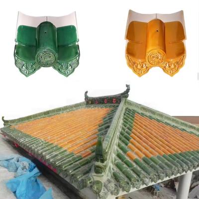 China Asian Roof Green Ceramic Traditional Temple Tile Building Roofing Material for sale