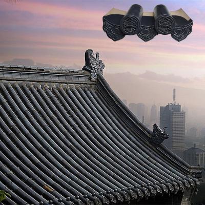 Chine Carreaux de toit en céramique vitrée noire pour le pavillon chinois Temple Bouddha maison à vendre