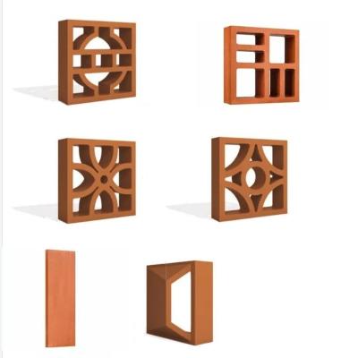 China Indoor Outdoor Decoration Breeze Block Ceramic Tiles Clay Red Hollow Wall Bricks for sale