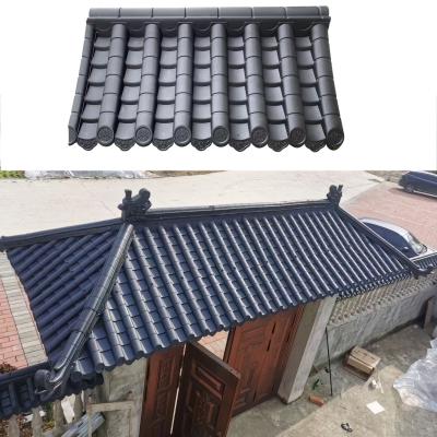 China Light PVC Tiles Wall Fence Cheap Price Artificial Traditional Chinese House Pp Antique Roof for sale