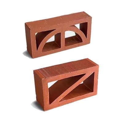 China Terracotta Red Hollow Clay Brick Rectangular Decorative Blocks For Garden Wall Heat Insulation 800 Centigrade Affordable for sale